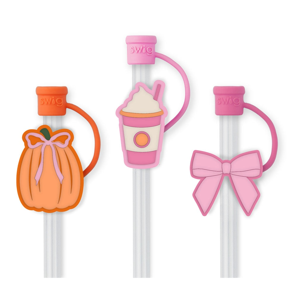 Pumpkins & Bows Straw Toppers