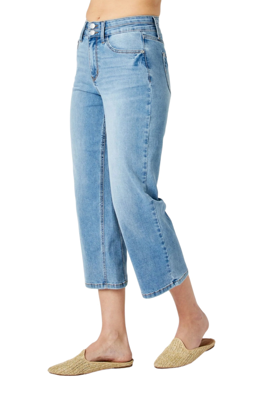 Cropped Double Band Judy Blue Jeans
