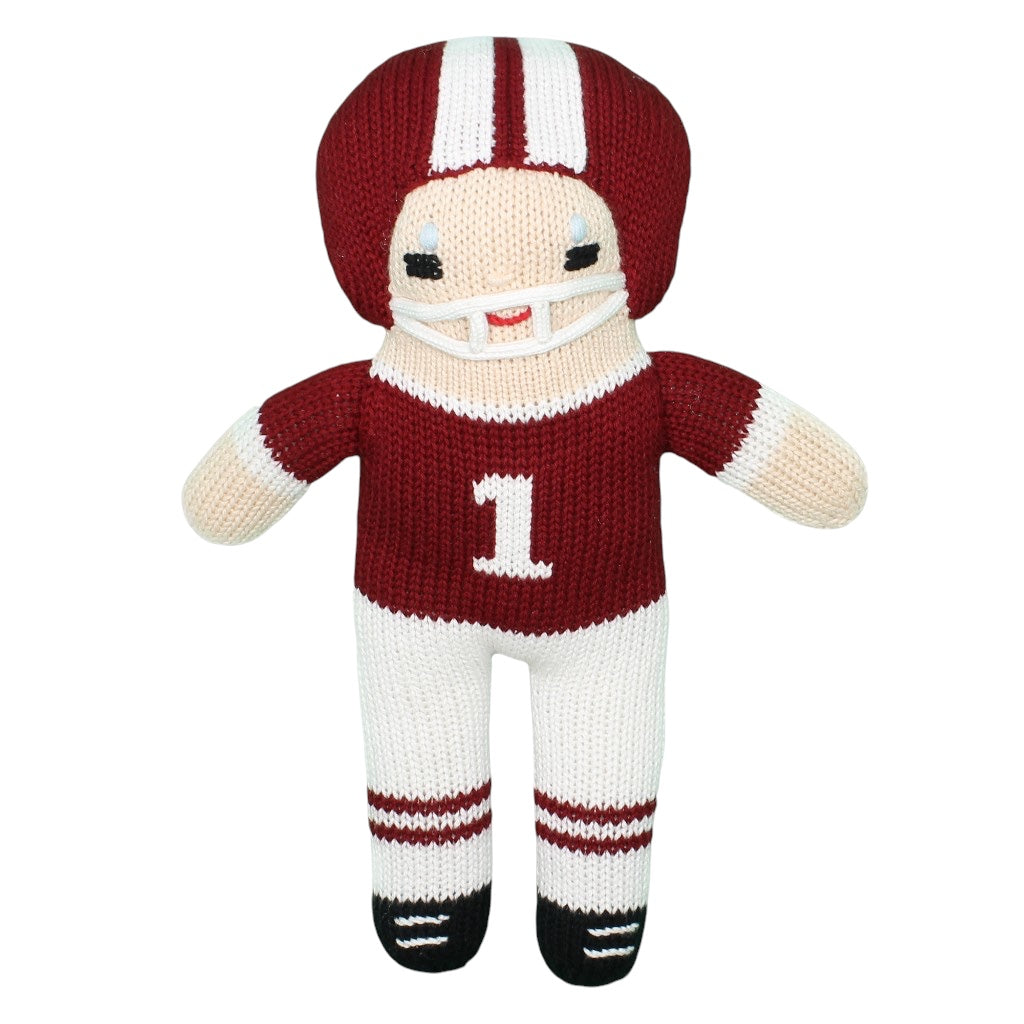 Maroon Football Player Knit Doll