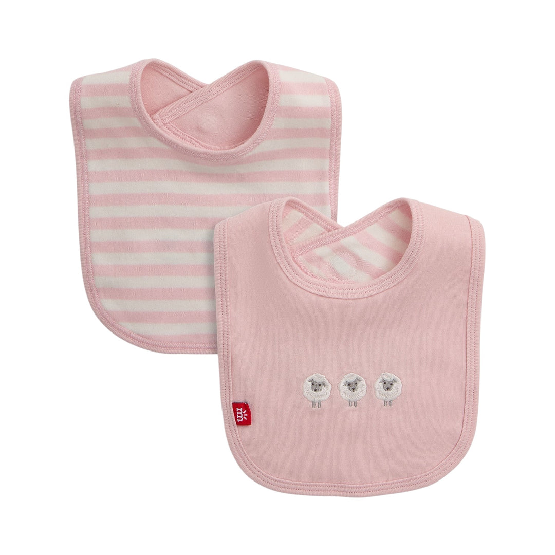 Pink Stripe Magnetic Me Reversible Bib
