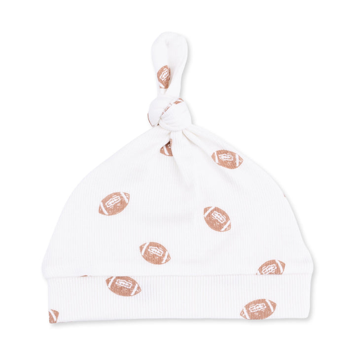 Mini Footballs Knotted Gown &amp; Hat Set