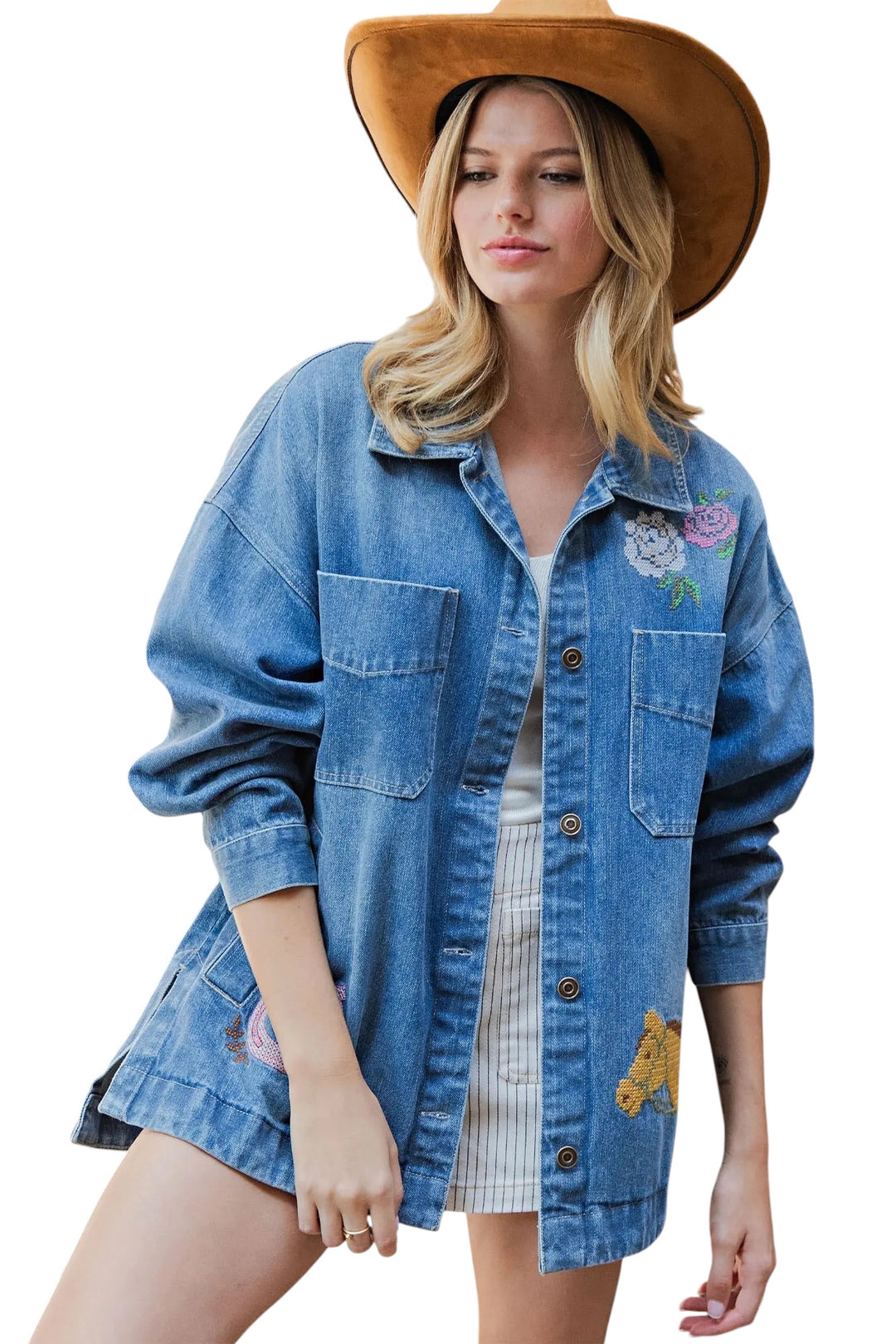 Penny Embroidered Denim Jacket