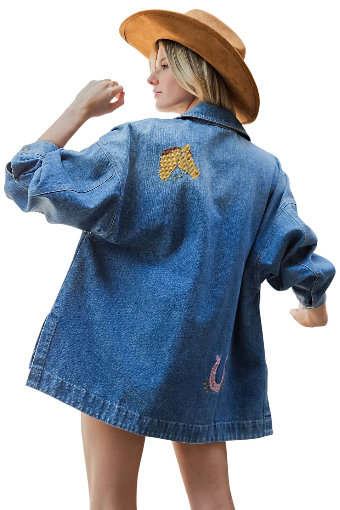 Penny Embroidered Denim Jacket