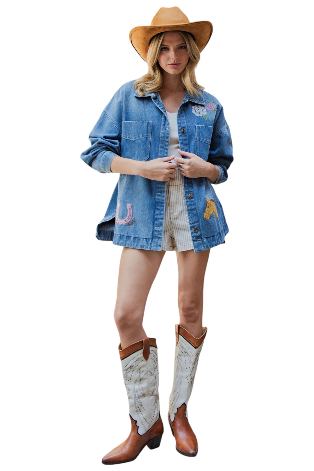 Penny Embroidered Denim Jacket