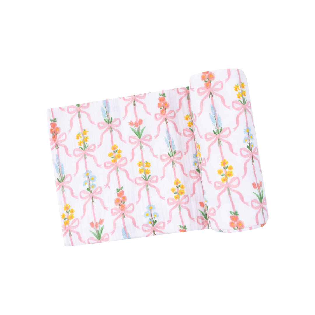 Ribbon Bouquet Floral Swaddle Blanket