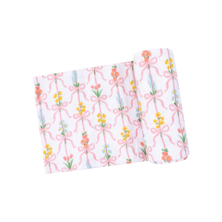 Ribbon Bouquet Floral Swaddle Blanket