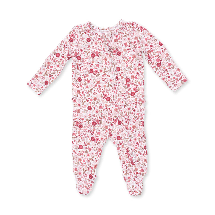 Serene Floral Ruffle 2 Way Zipper Footie