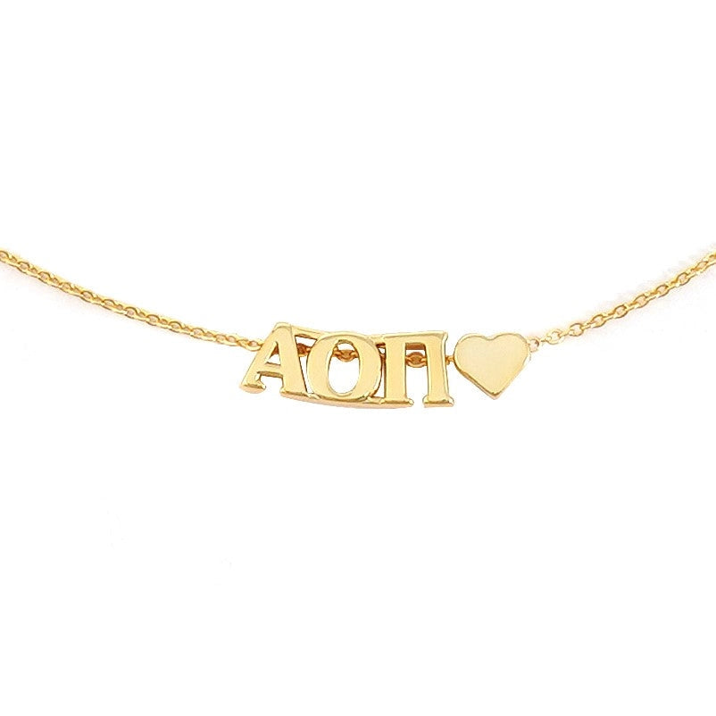 Sorority Heart Charm Necklace