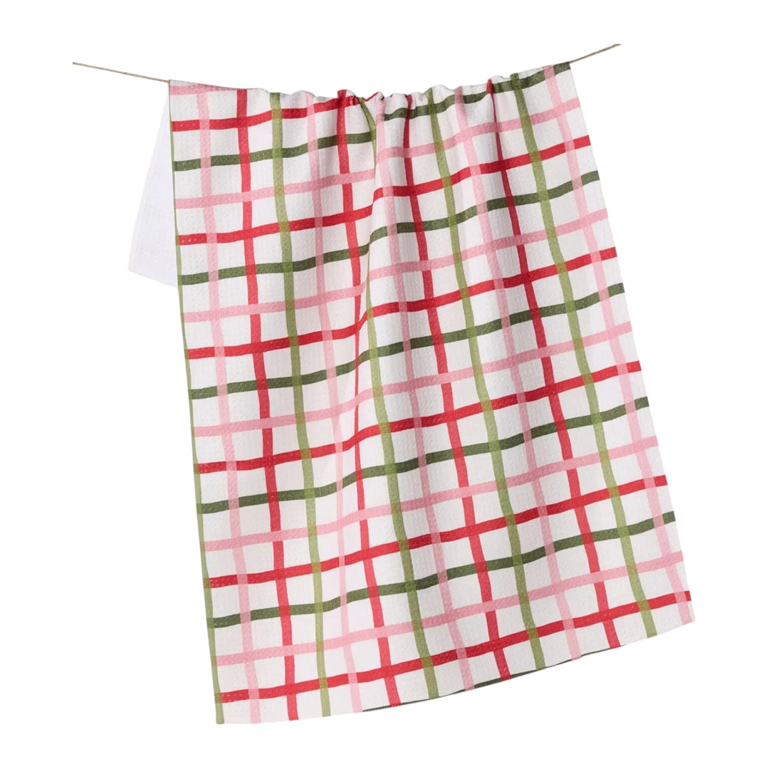 Festive Plaid Tea Towel