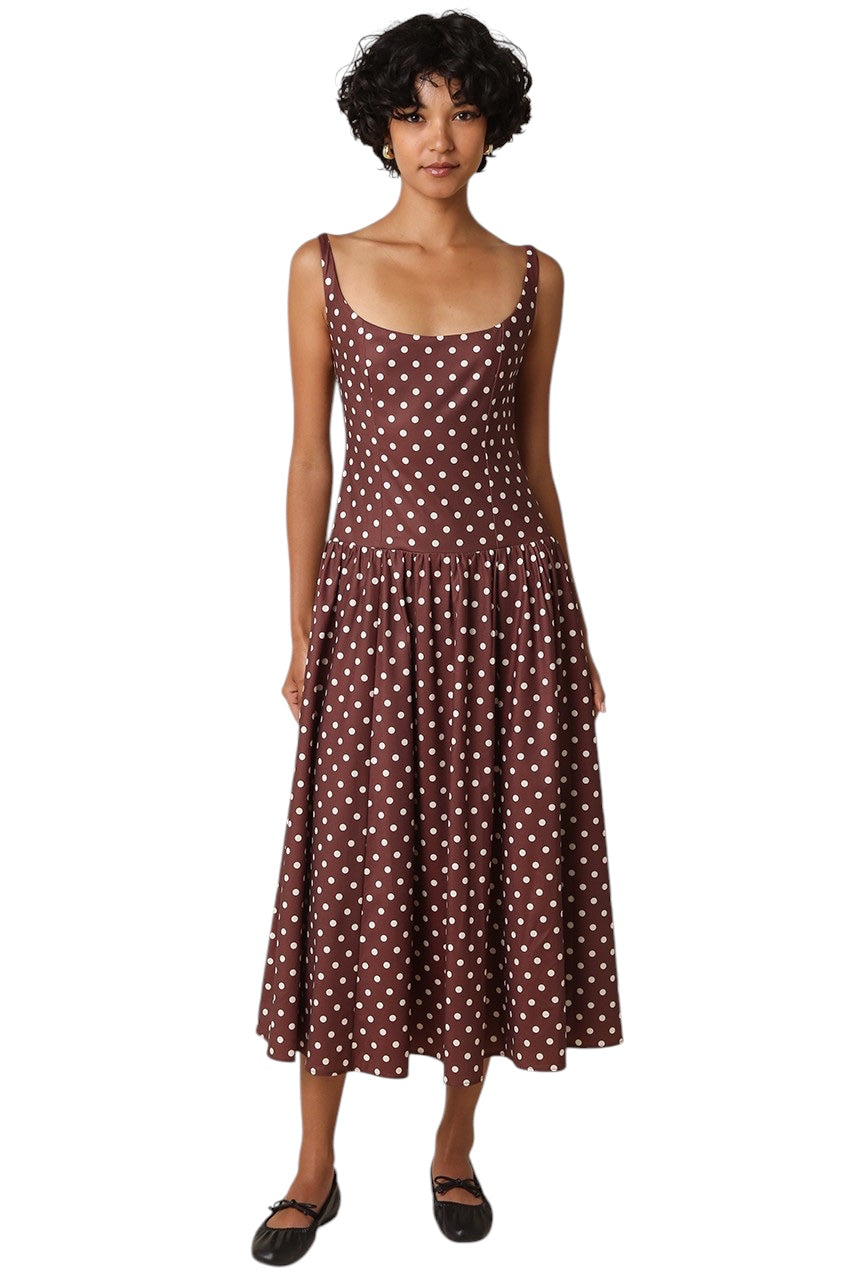 Olivia Polka Dot Midi Dress