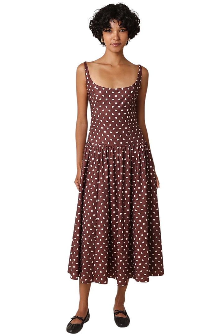 Olivia Polka Dot Midi Dress