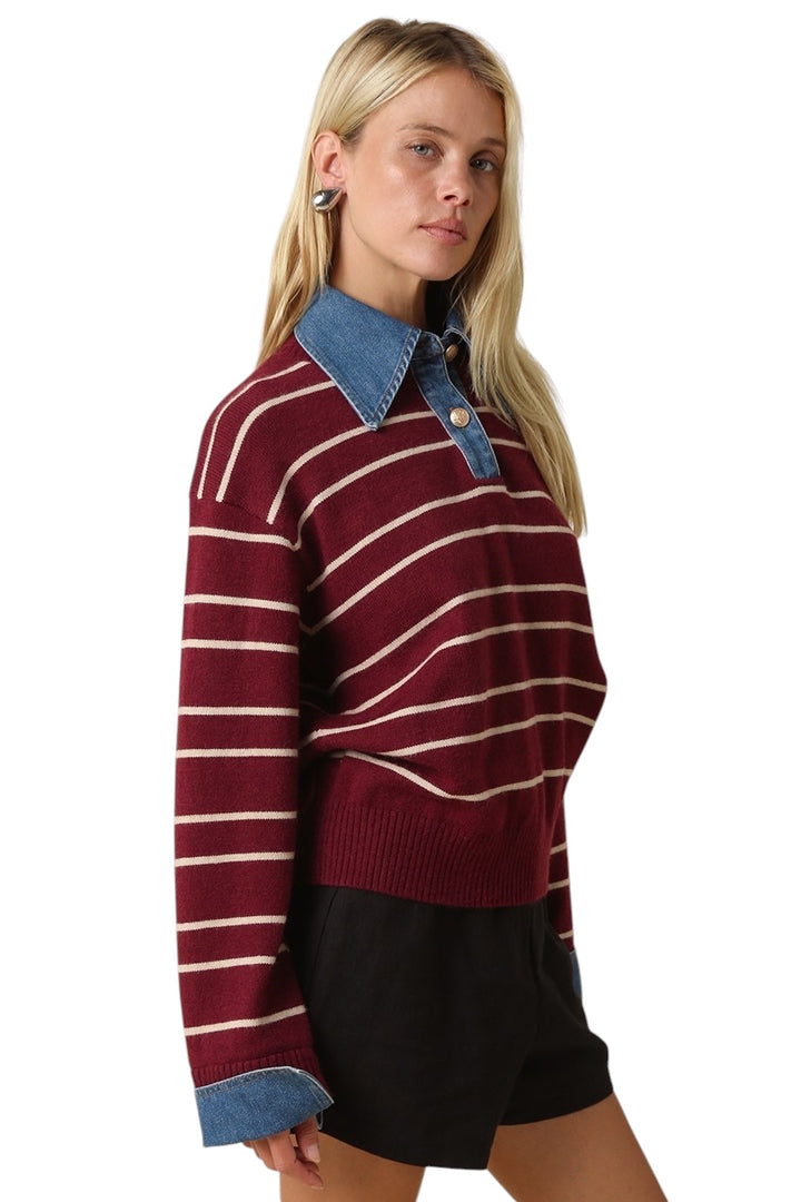 Hadley Denim Collar Sweater