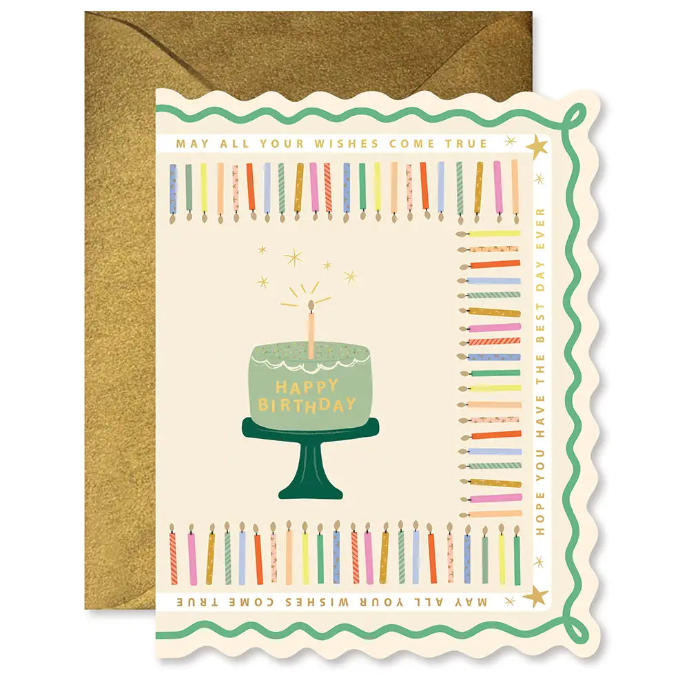 Cake &amp; Candles Scalloped Card