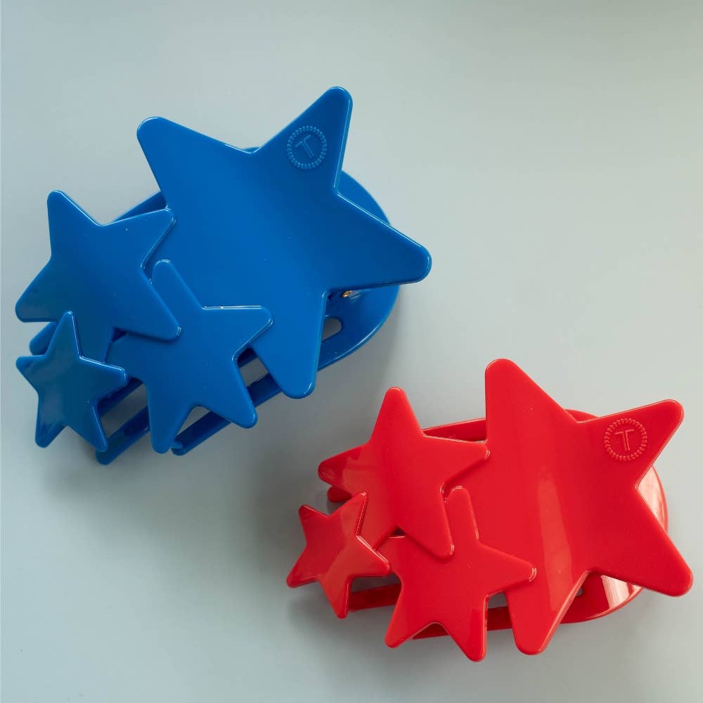 Blue Shooting Star Large Teleties Flat Clip