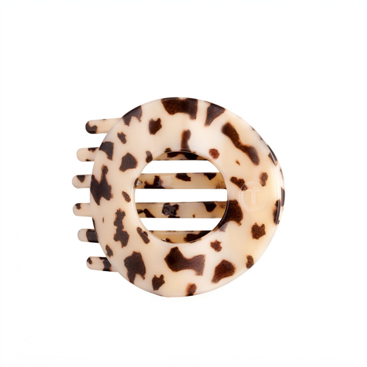 Blonde Tortoise Large Flat Circle Teleties Clip