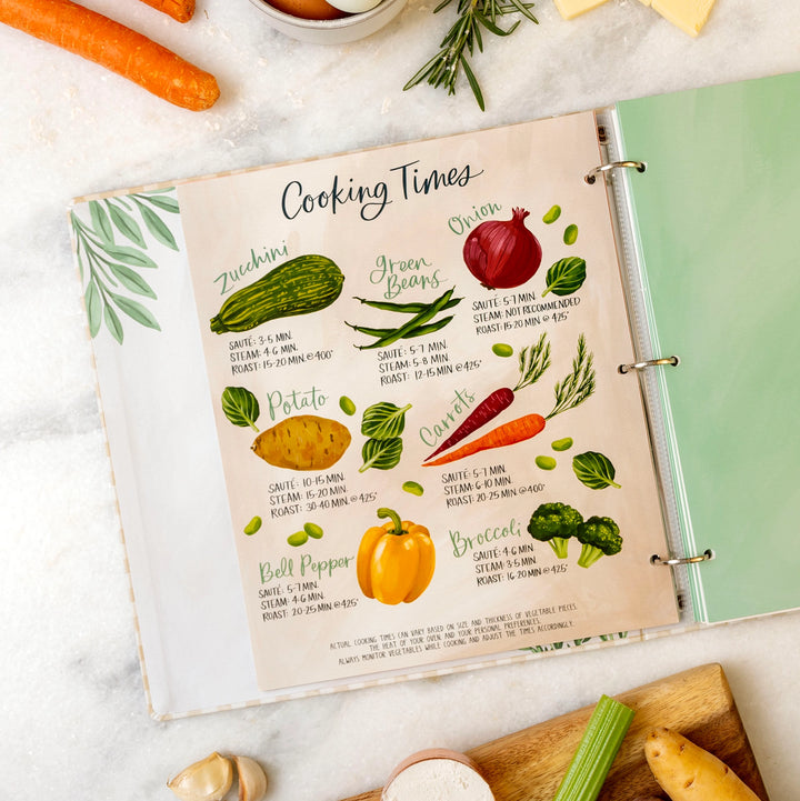 Beige Gingham Recipe Binder