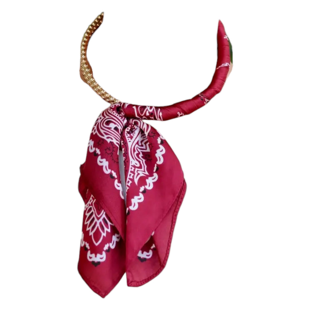 Scarf Wrapped Double Ball Necklace