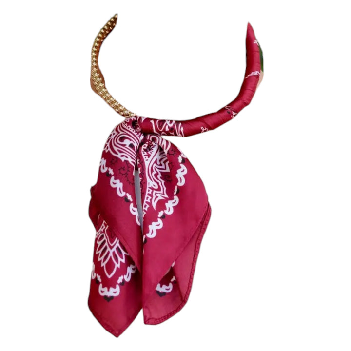 Scarf Wrapped Double Ball Necklace