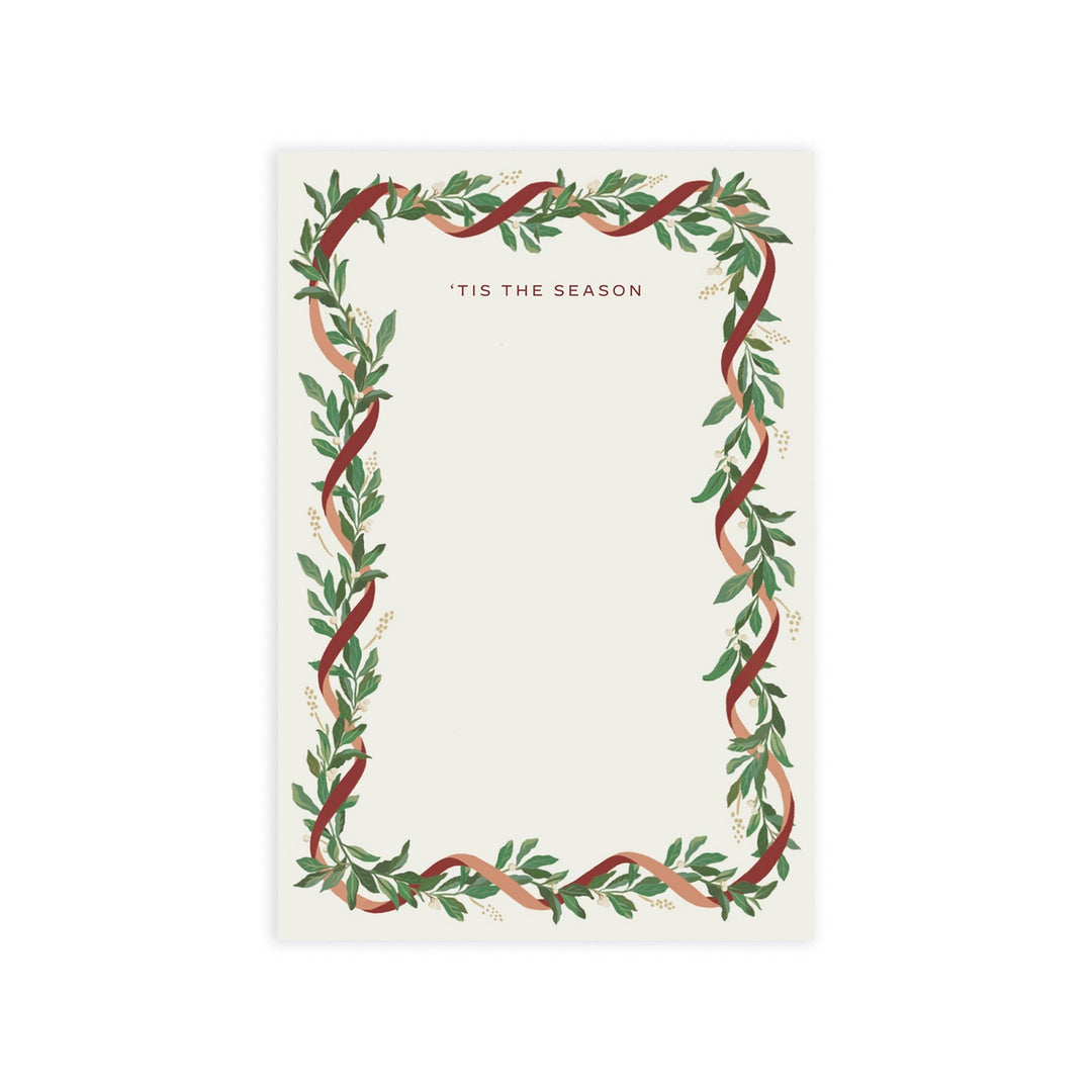Ribbon Laurel Holiday Notepad