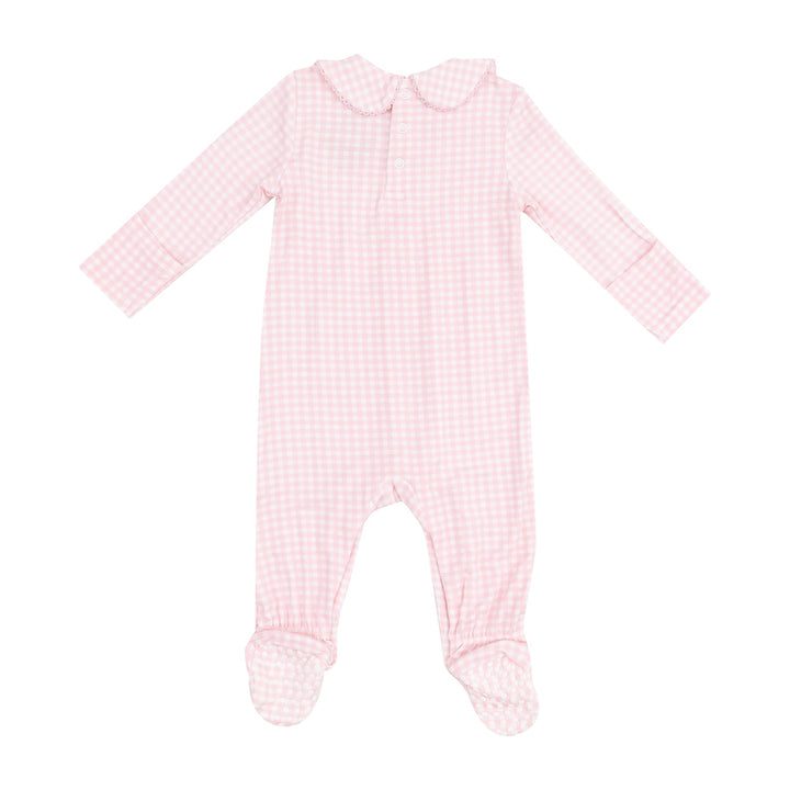 Mini Pink Gingham Peter Pan Footie