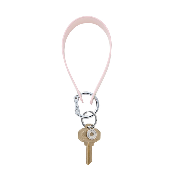 Pink Leather Loop Wristlet Keychain