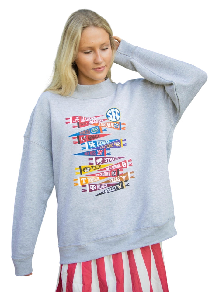 SEC Flags Mock Neck Sweatshirt