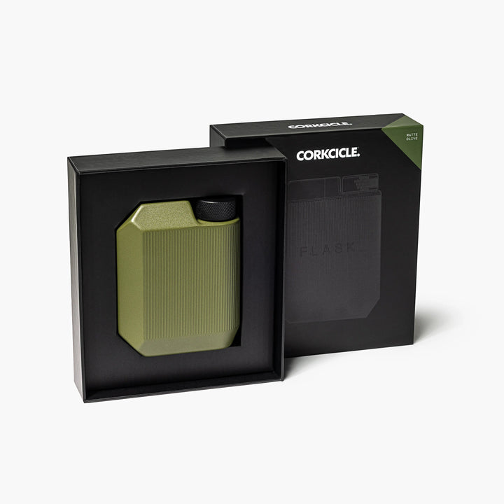 Rough Matte Olive Corkcicle Cool Flask