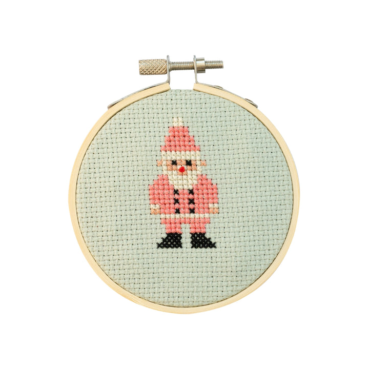 Pink Santa Cross Stitch Kit