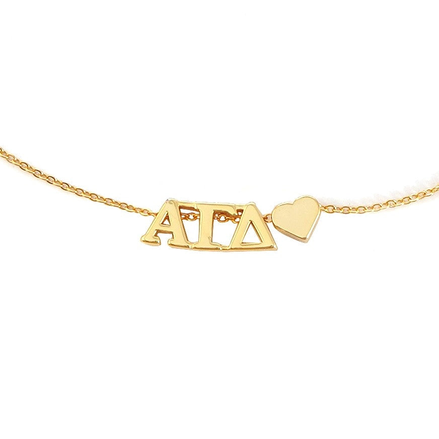 Sorority Heart Charm Necklace