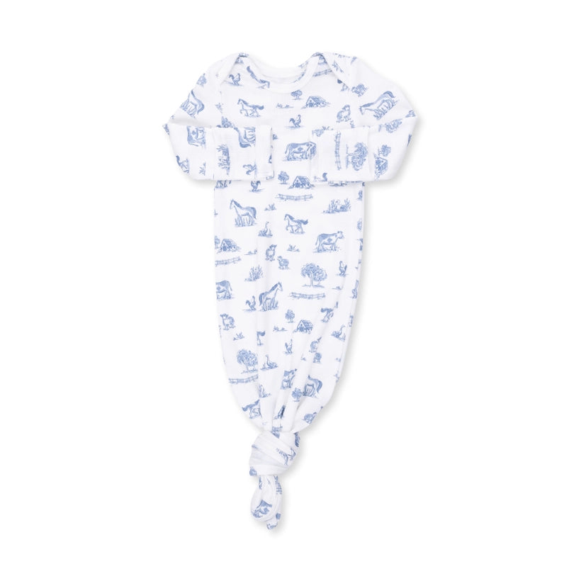 Farm Friends Knotted Gown &amp; Hat Set