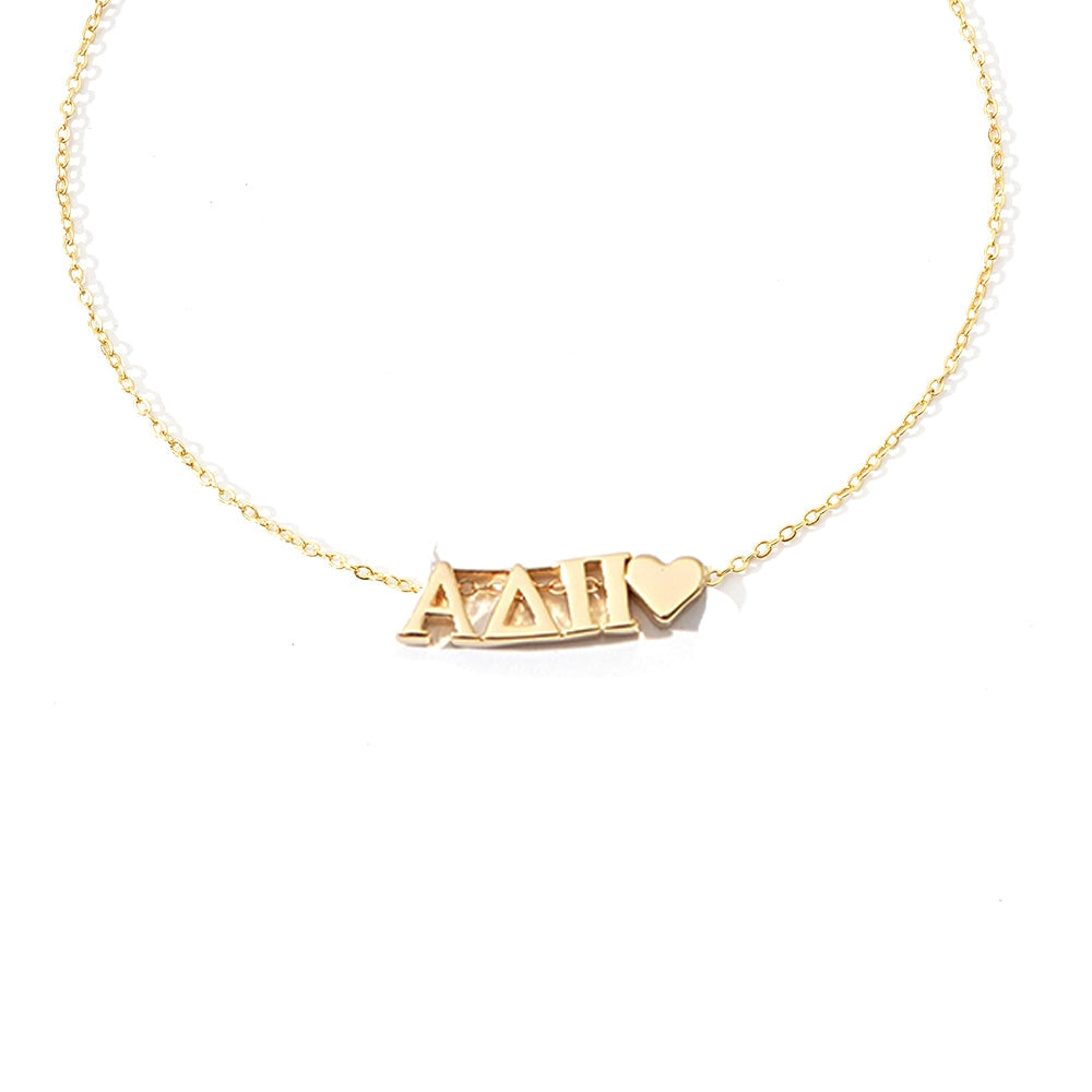 Sorority Heart Charm Necklace
