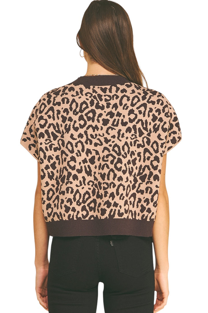 Sullivan Leopard Cap Sleeve Sweater