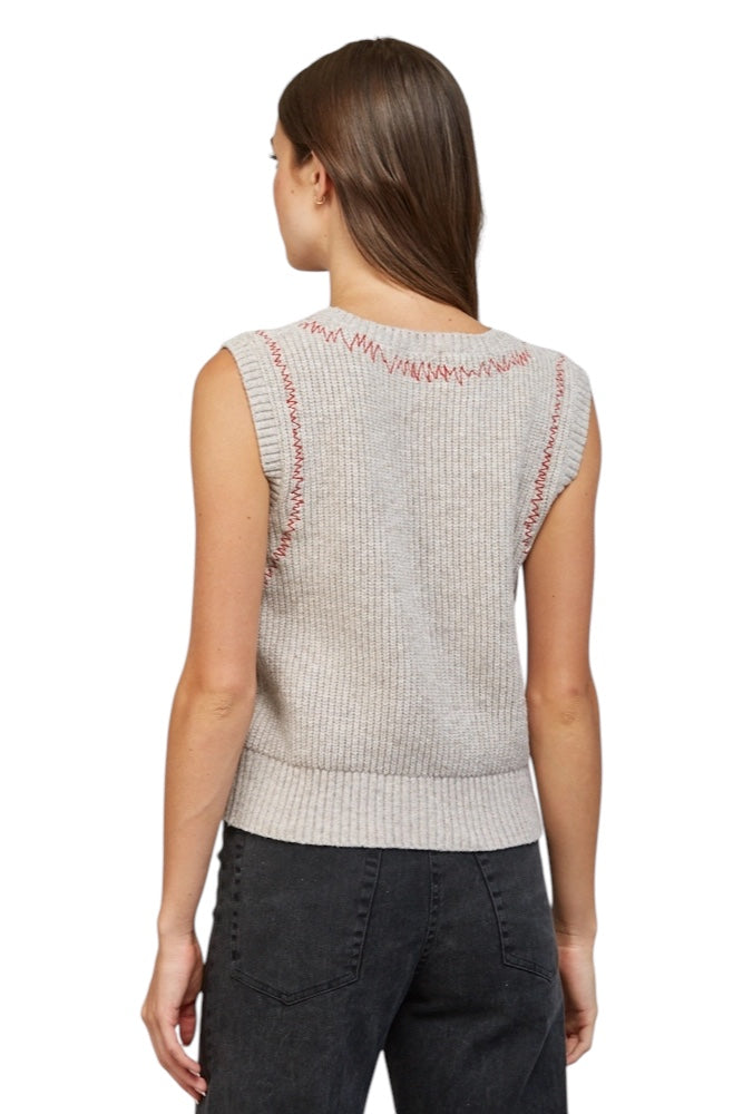 Ralph Contrast Stitch Sweater Vest
