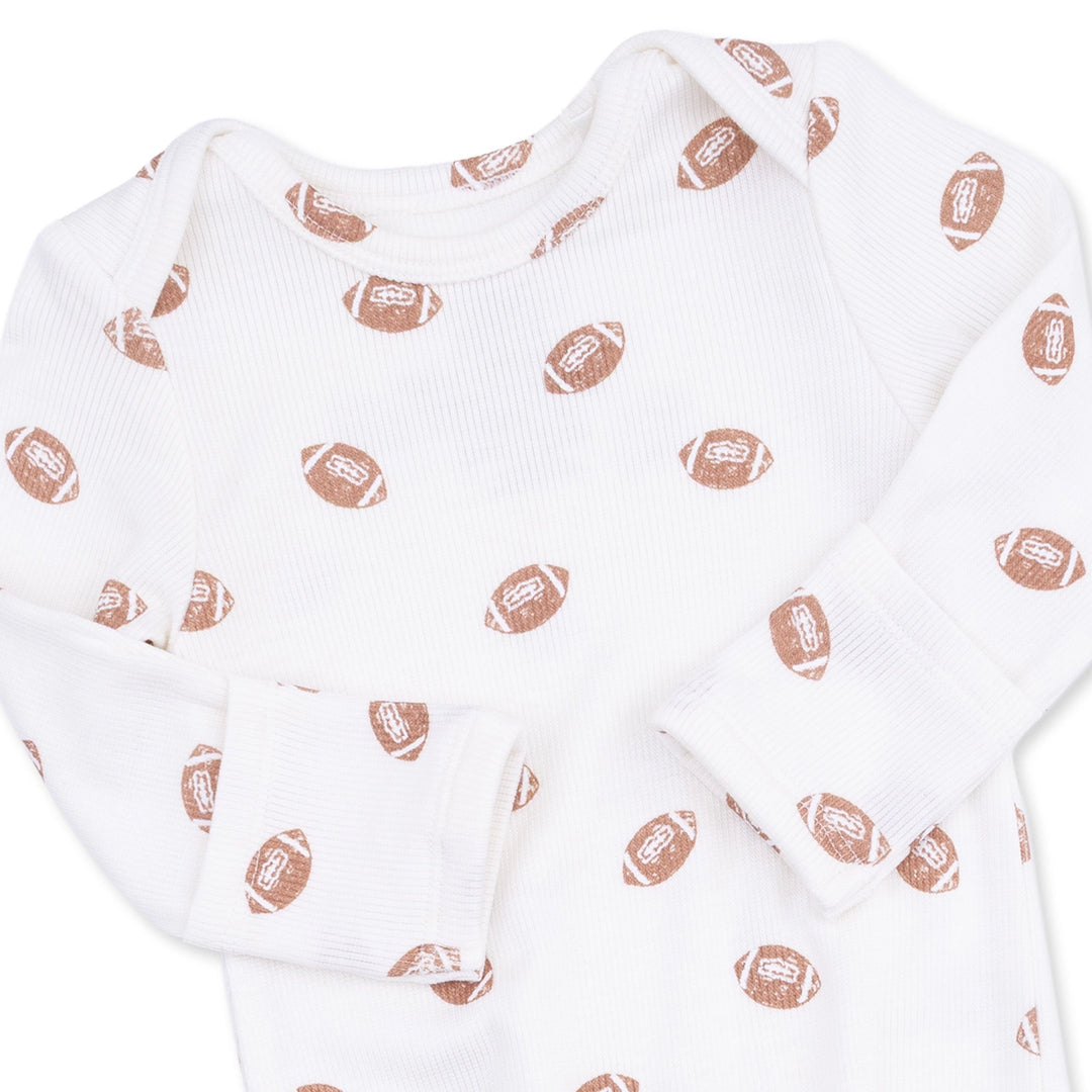 Mini Footballs Knotted Gown &amp; Hat Set