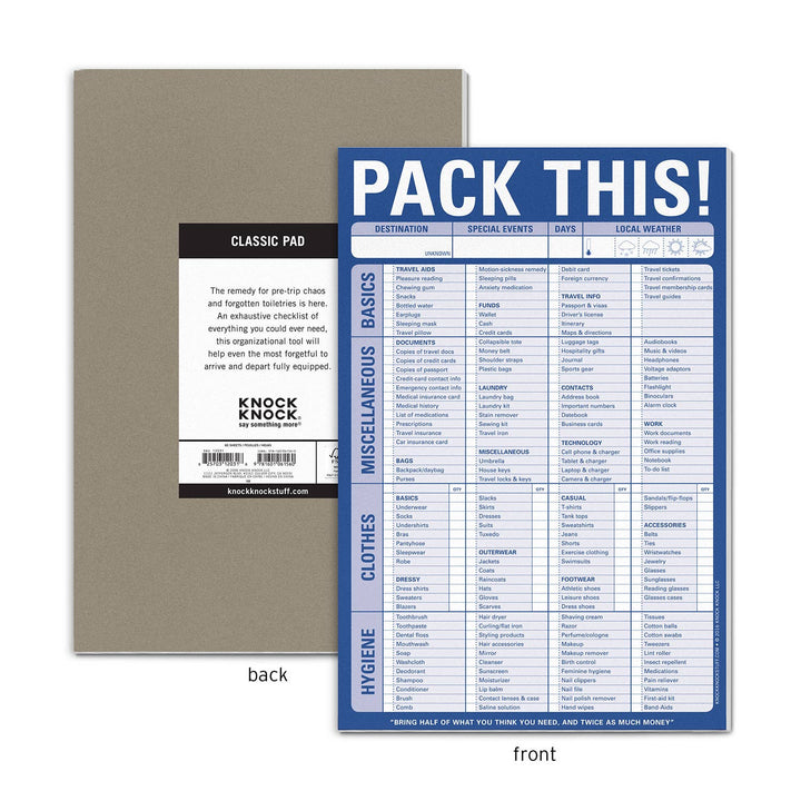 Pack This! Pad