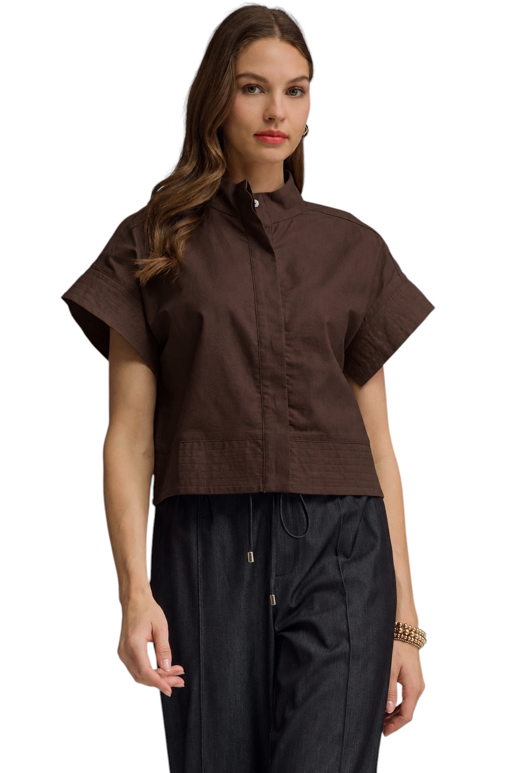 Heyer Standing Collar Top