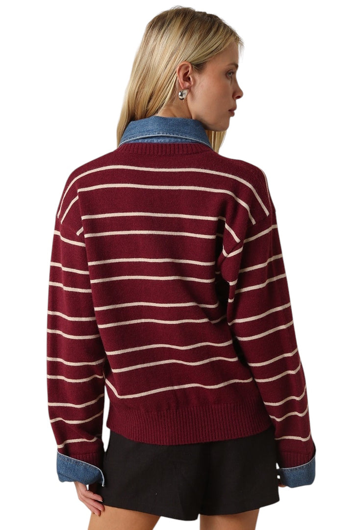 Hadley Denim Collar Sweater