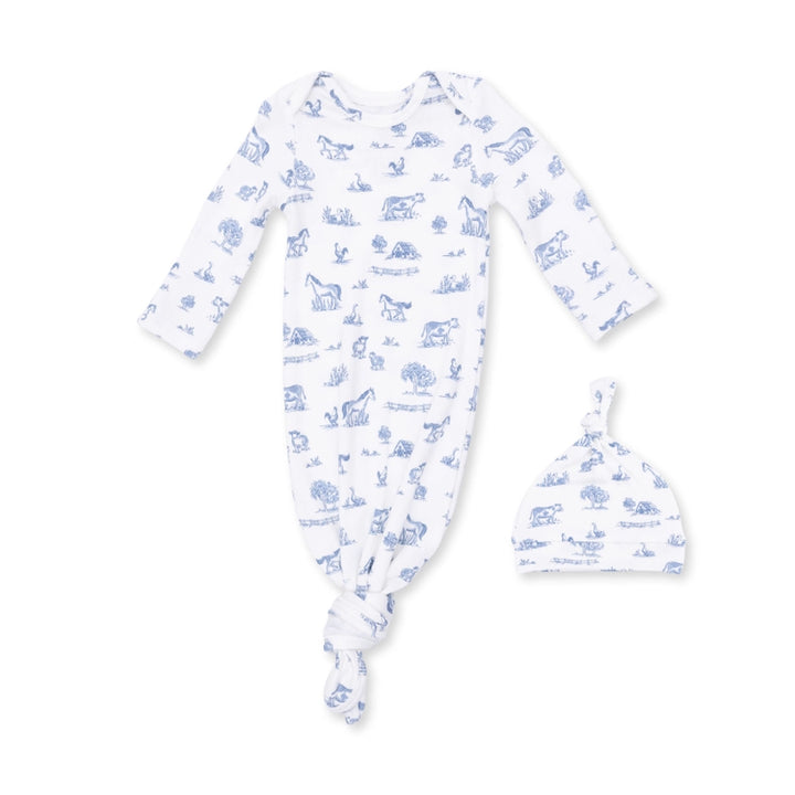 Farm Friends Knotted Gown &amp; Hat Set