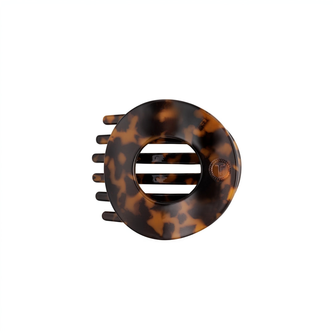 Tortoise Medium Flat Circle Teleties Clip