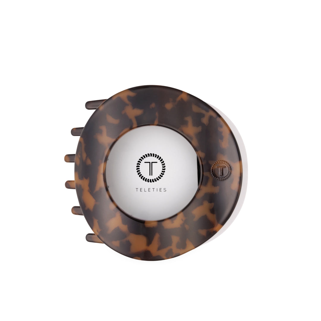 Tortoise Large Flat Circle Teleties Clip