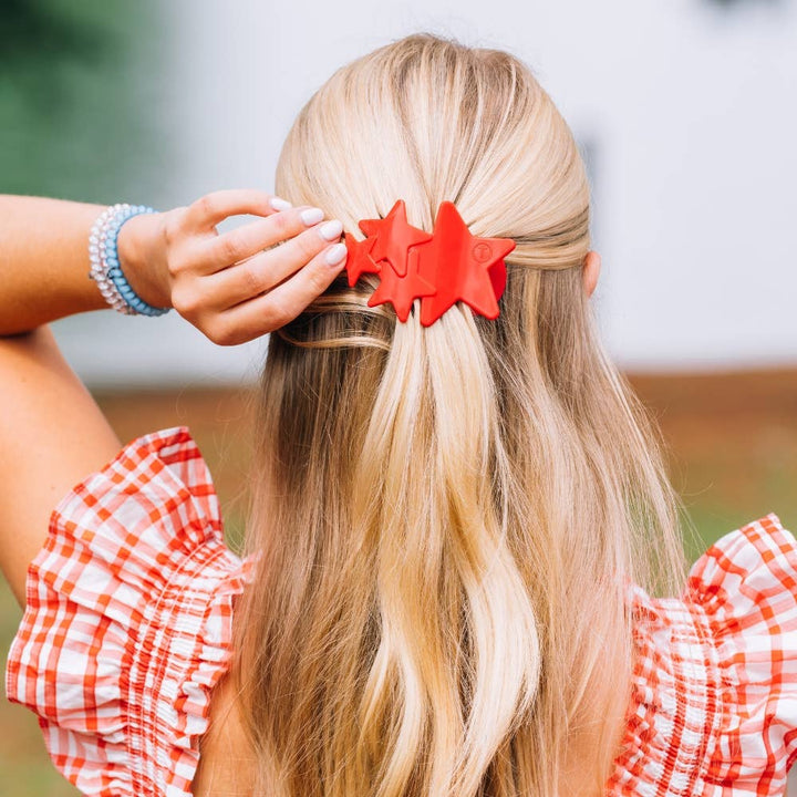 Red Shooting Star Medium Teleties Flat Clip