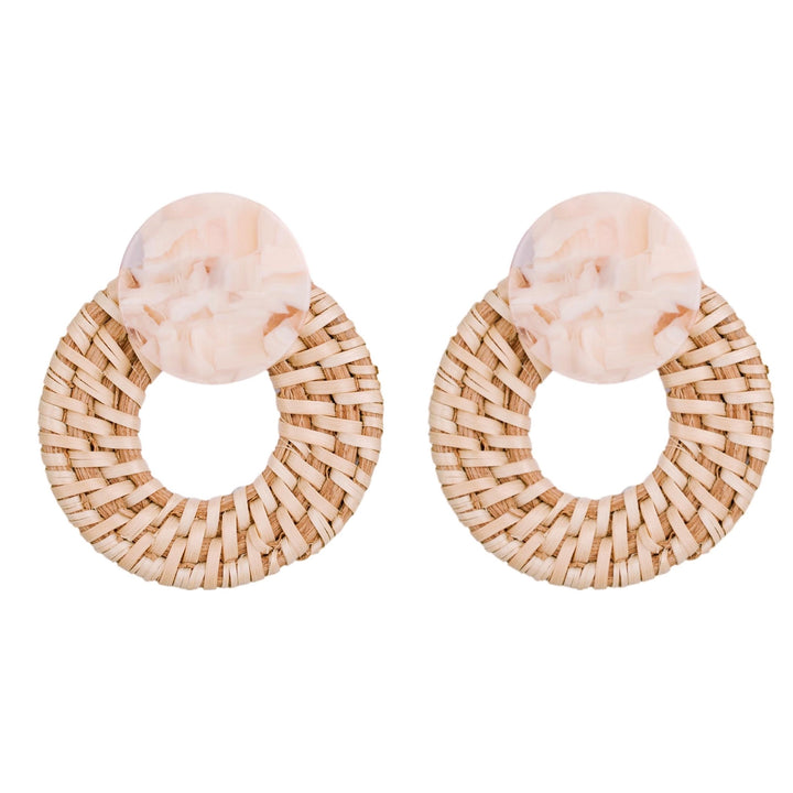 Blonde Rattan Bali Earrings