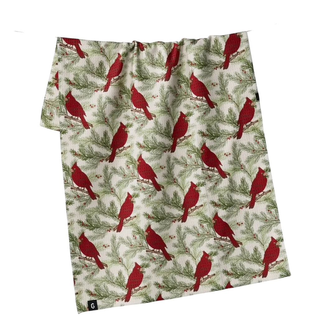 Winter Crimson Luxe Tea Towel
