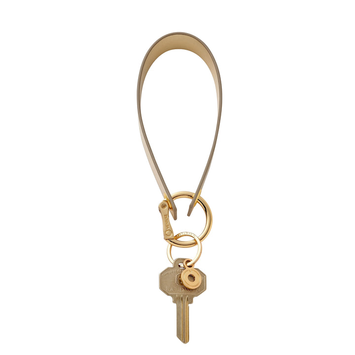 Gold Leather Loop Wristlet Keychain