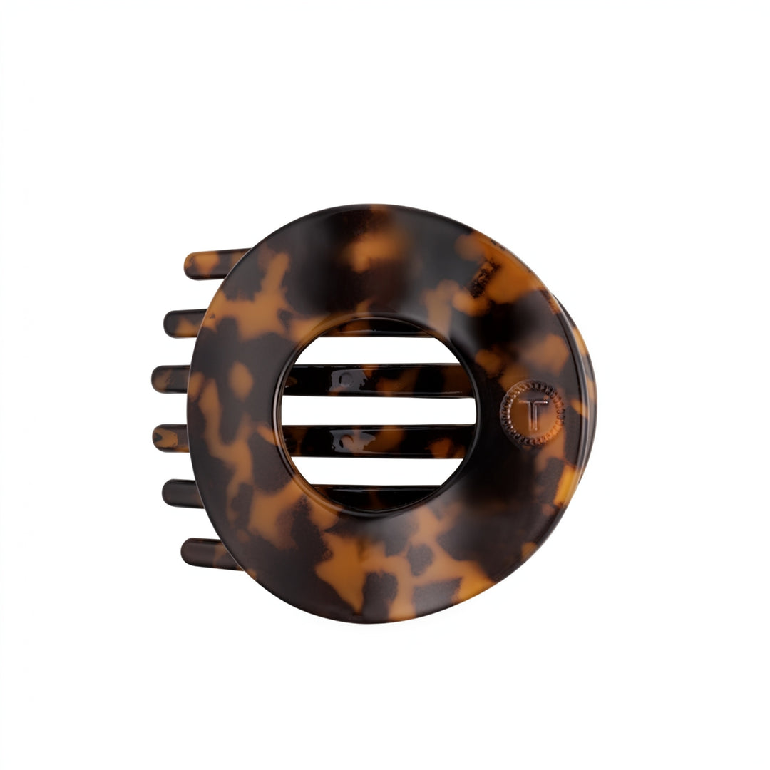 Tortoise Large Flat Circle Teleties Clip