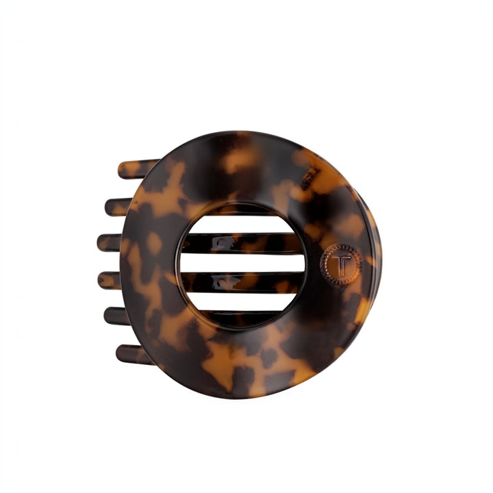 Tortoise Large Flat Circle Teleties Clip