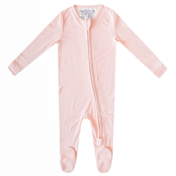 Blush Zip-Up Footie Pajama