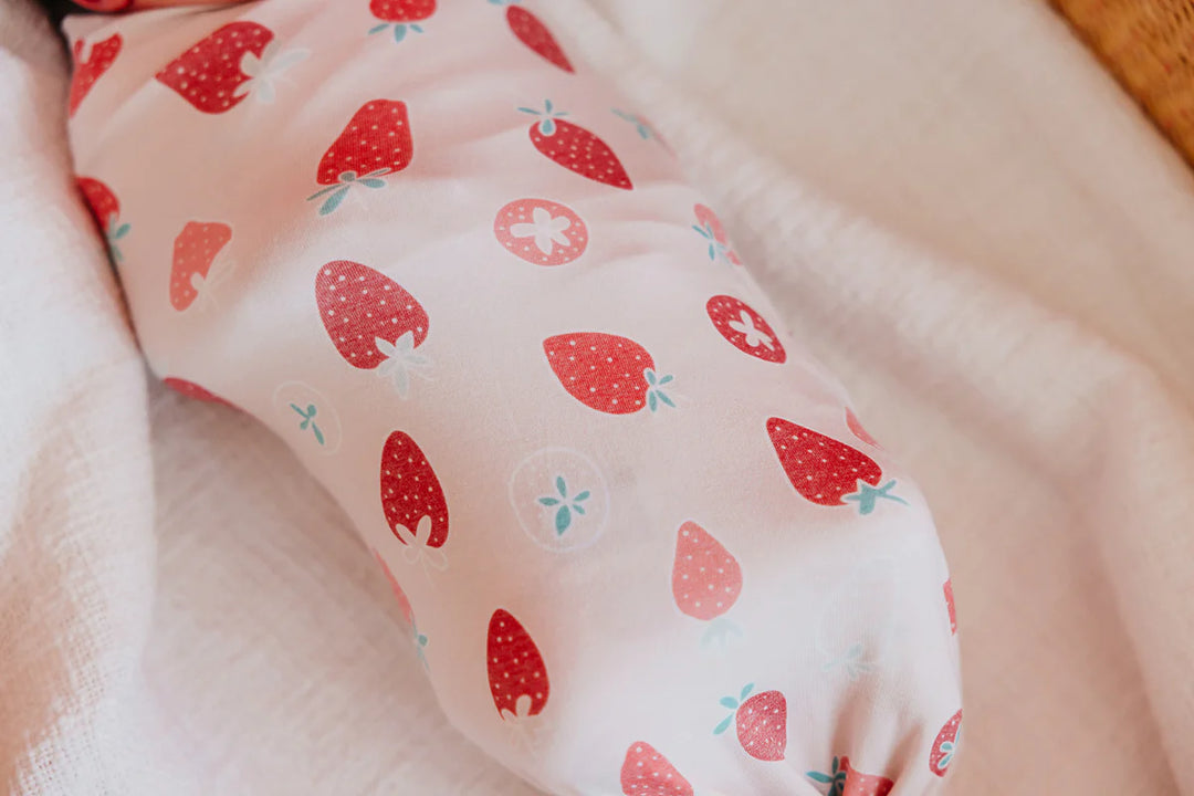 Strawberry Knit Swaddle Blanket