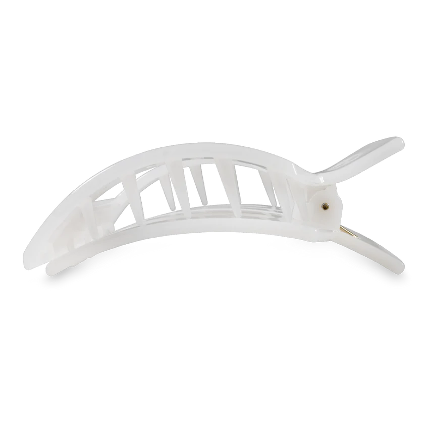 Coconut White Large Flat Square Teleties Clip