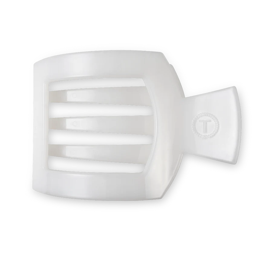 Coconut White Large Flat Square Teleties Clip